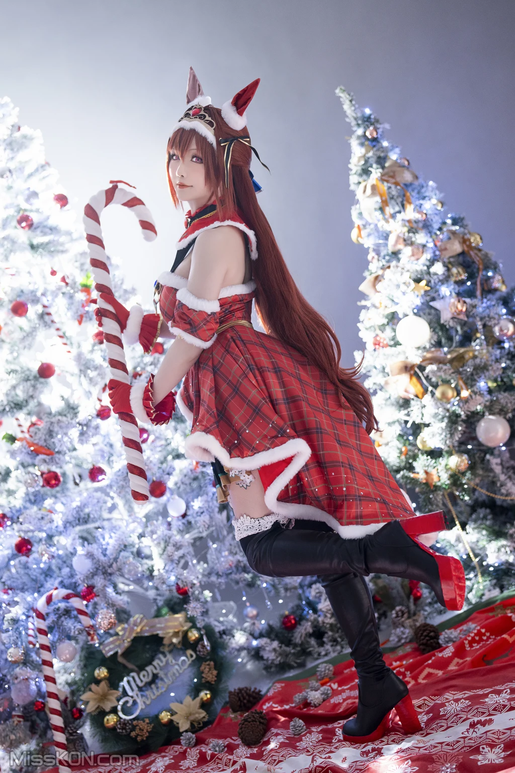 Coser@星之迟迟Hoshilily: 2023年12月计划A 赛马娘 大和赤骥 圣诞衣装 (47 photos) – Page 3
