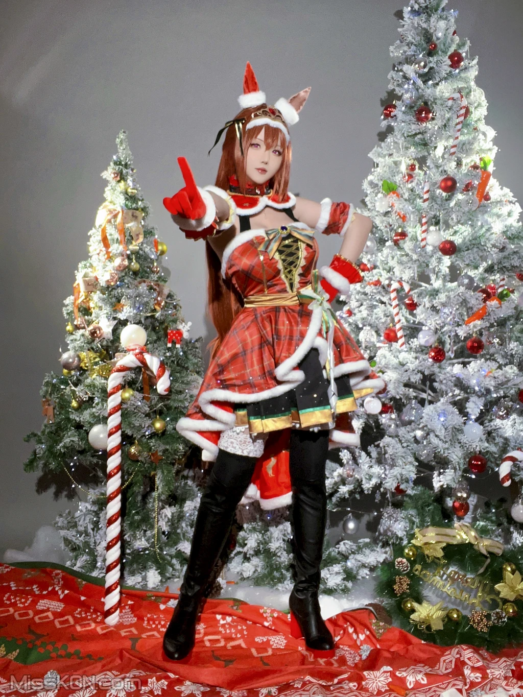 Coser@星之迟迟Hoshilily: 2023年12月计划A 赛马娘 大和赤骥 圣诞衣装 (47 photos) – Page 3