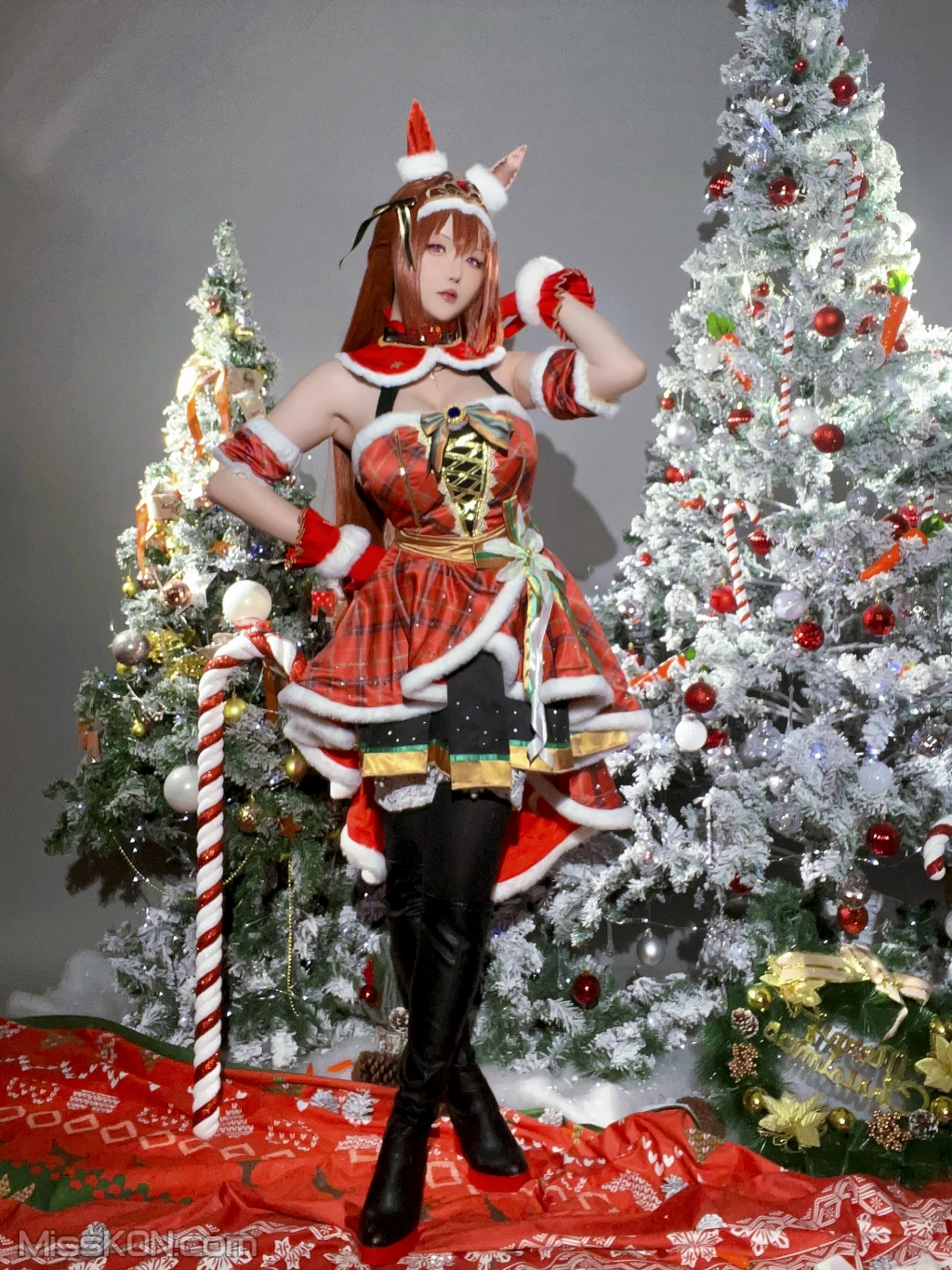 Coser@星之迟迟Hoshilily: 2023年12月计划A 赛马娘 大和赤骥 圣诞衣装 (47 photos) – Page 3