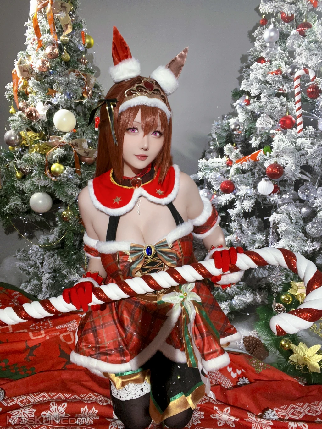 Coser@星之迟迟Hoshilily: 2023年12月计划A 赛马娘 大和赤骥 圣诞衣装 (47 photos) – Page 3