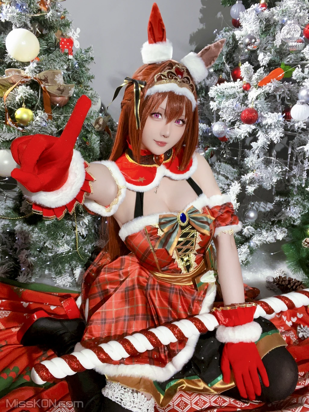 Coser@星之迟迟Hoshilily: 2023年12月计划A 赛马娘 大和赤骥 圣诞衣装 (47 photos) – Page 4