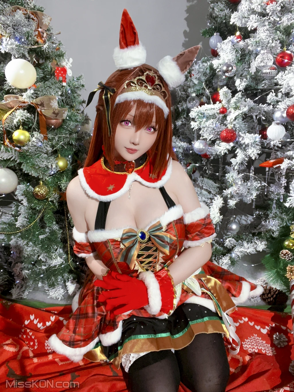 Coser@星之迟迟Hoshilily: 2023年12月计划A 赛马娘 大和赤骥 圣诞衣装 (47 photos) – Page 4