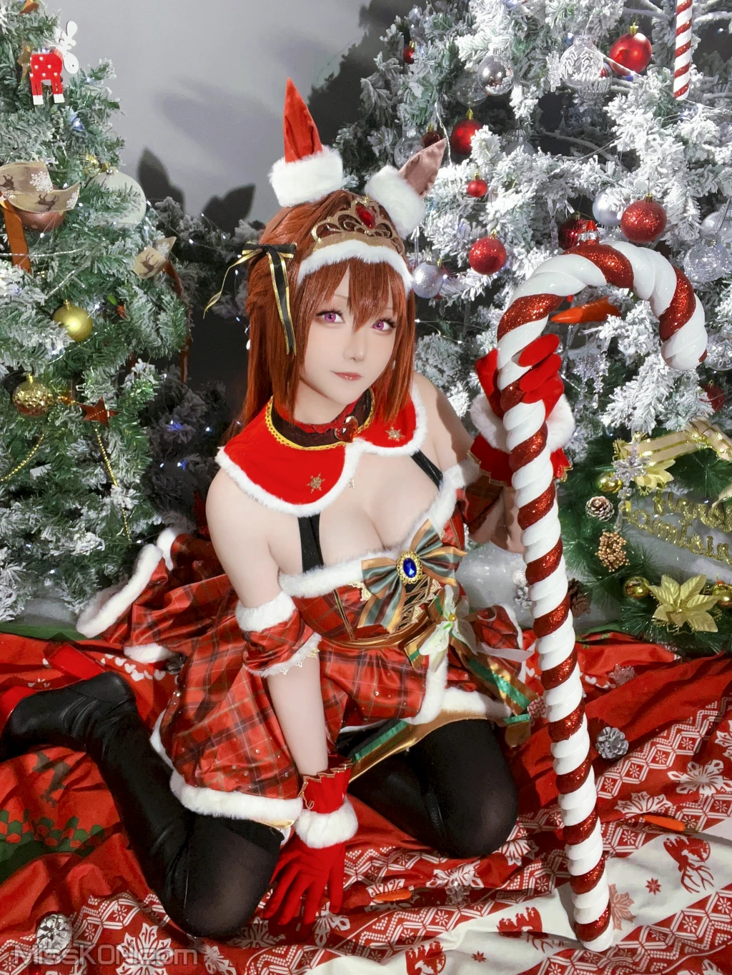 Coser@星之迟迟Hoshilily: 2023年12月计划A 赛马娘 大和赤骥 圣诞衣装 (47 photos) – Page 4