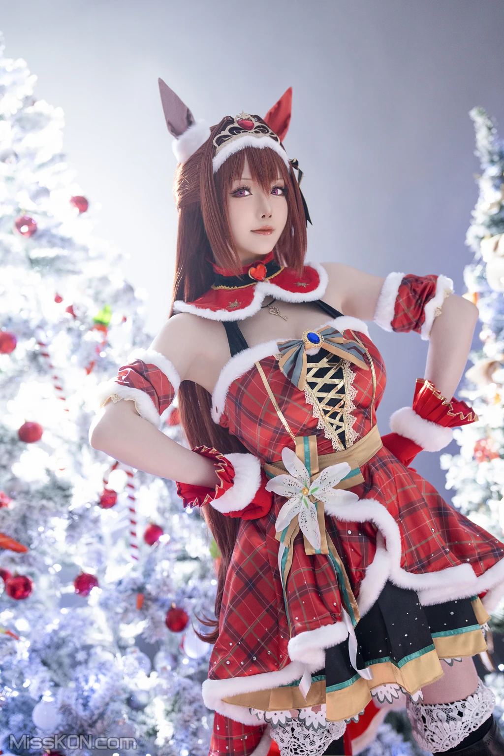 Coser@星之迟迟Hoshilily: 2023年12月计划A 赛马娘 大和赤骥 圣诞衣装 (47 photos) – Page 5