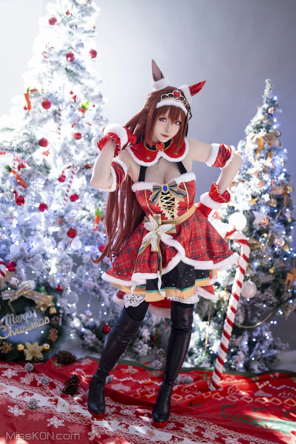 Coser@星之迟迟Hoshilily: 2023年12月计划A 赛马娘 大和赤骥 圣诞衣装 (47 photos) – Page 5