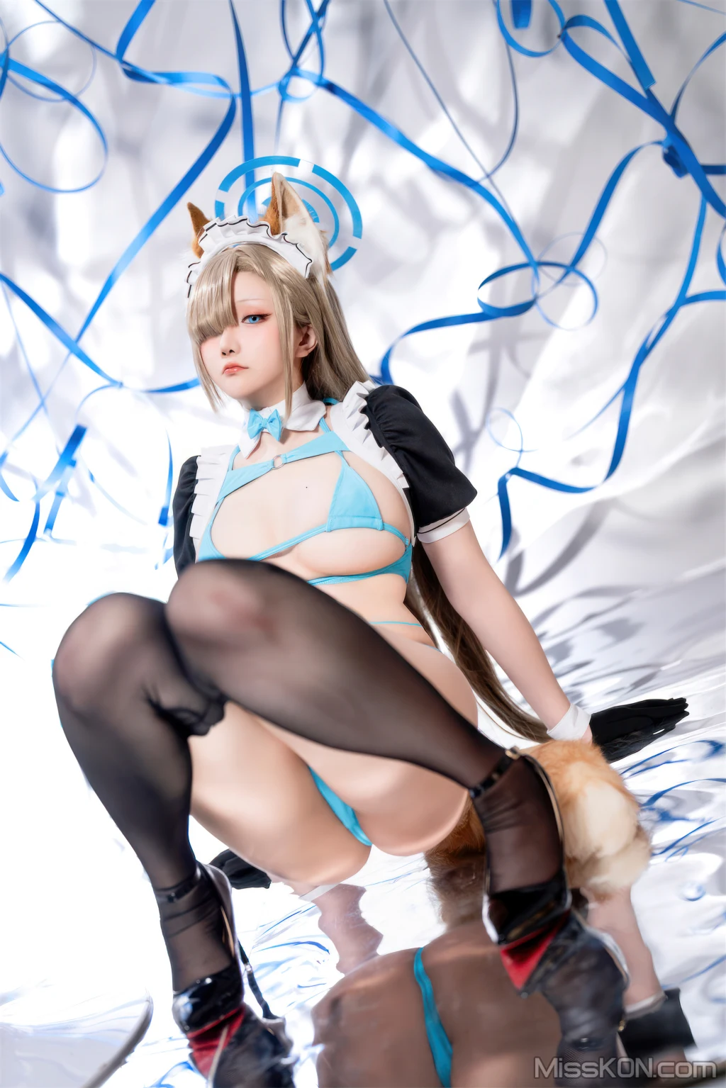 Coser@星之迟迟Hoshilily: 2023年12月计划C – 明日奈同人女仆 (91 photos)