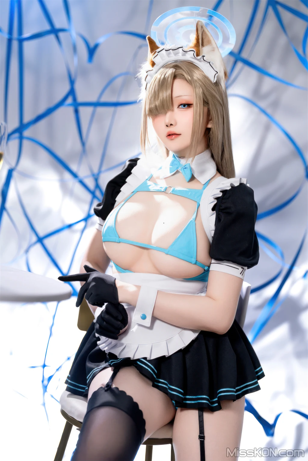 Coser@星之迟迟Hoshilily: 2023年12月计划C – 明日奈同人女仆 (91 photos)