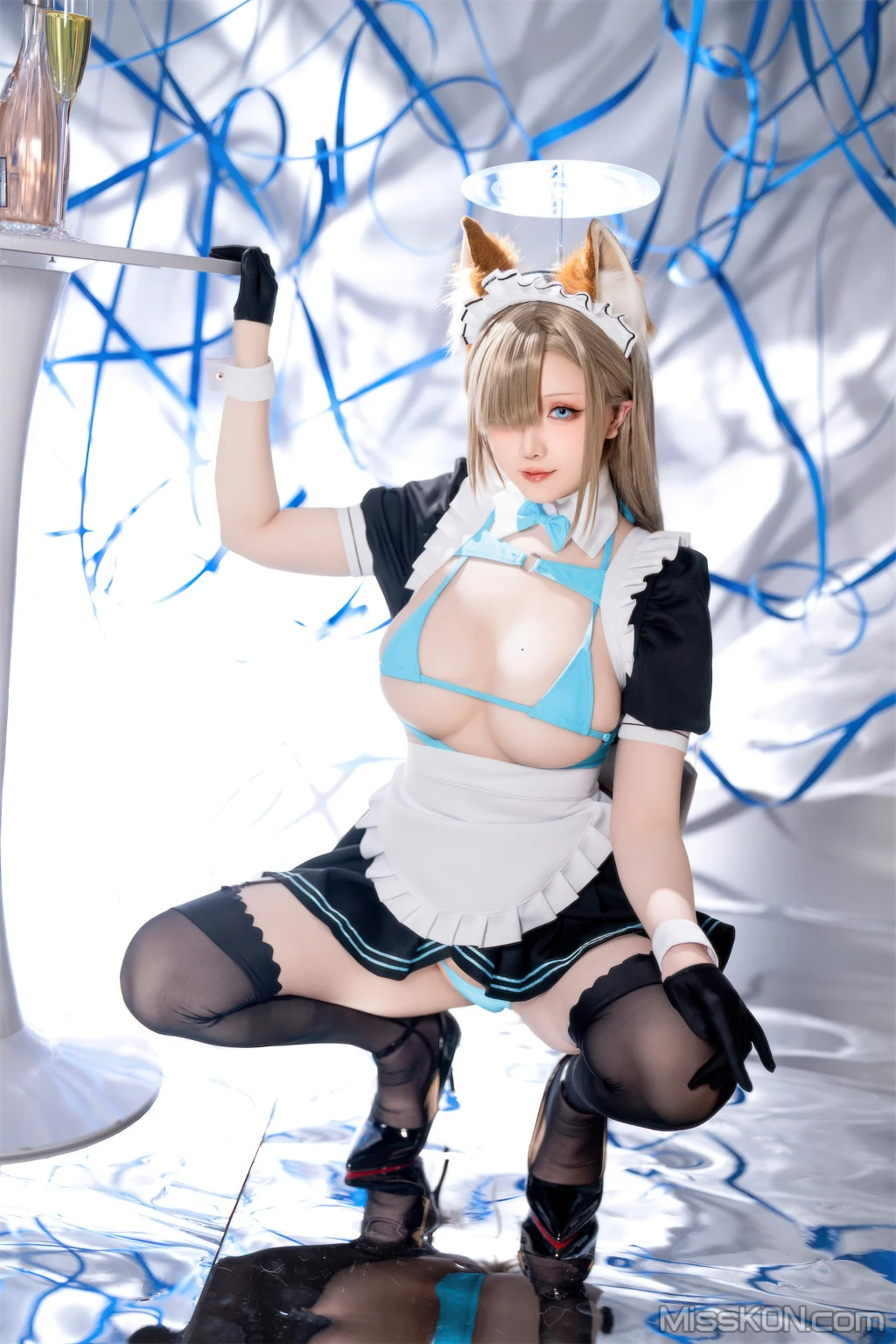 Coser@星之迟迟Hoshilily: 2023年12月计划C – 明日奈同人女仆 (91 photos)