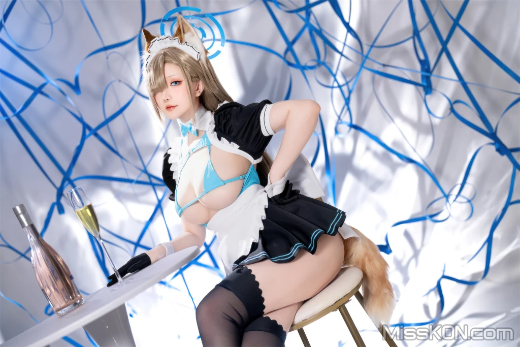 Coser@星之迟迟Hoshilily: 2023年12月计划C – 明日奈同人女仆 (91 photos)