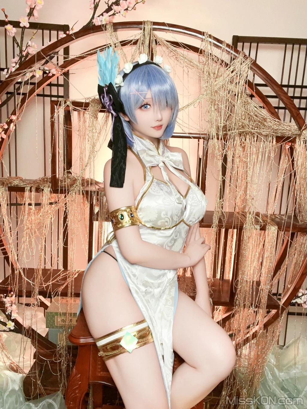 Coser@星之迟迟Hoshilily: 2024年01月计划B 蕾姆旗袍 (76 photos)