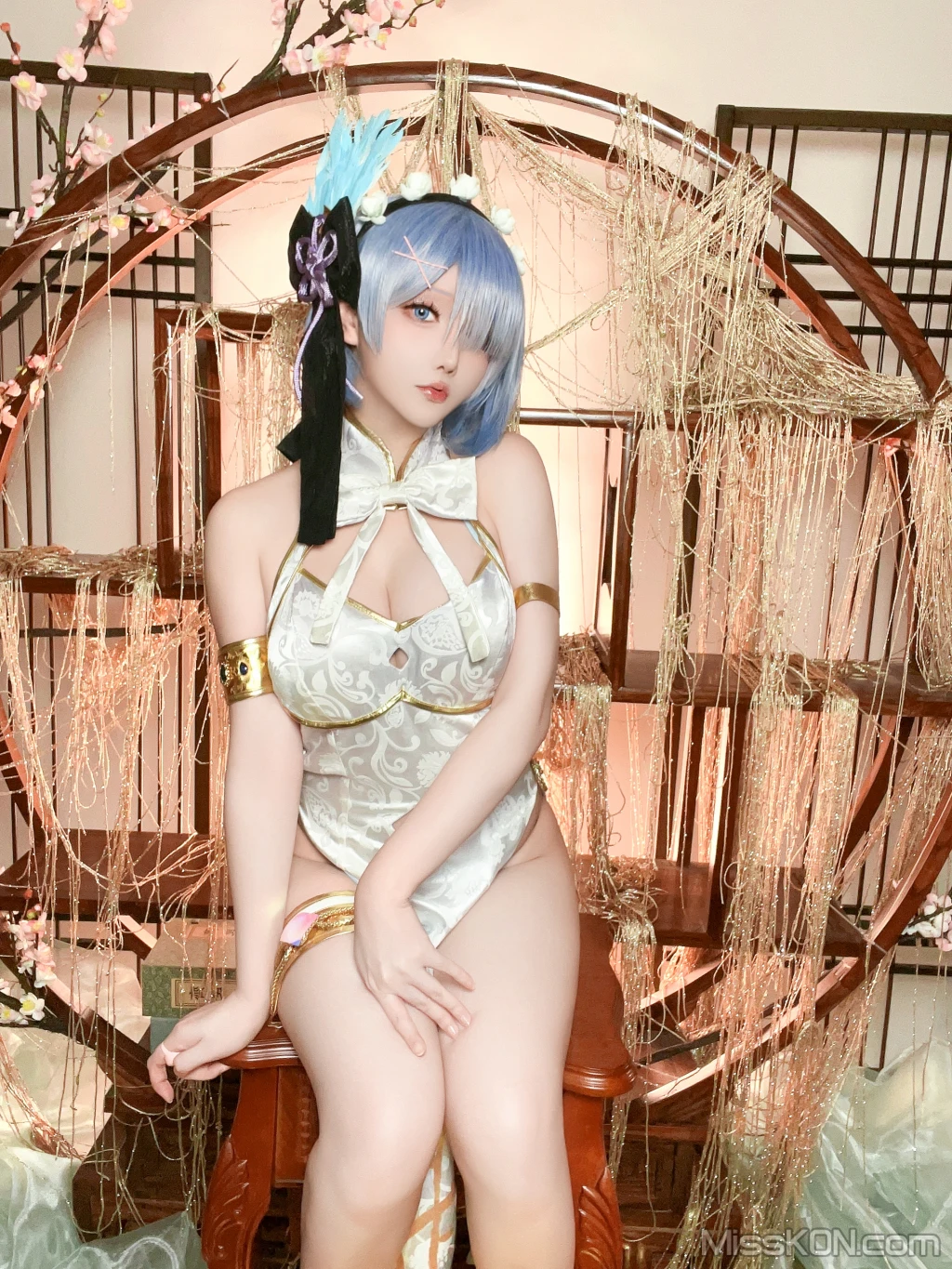 Coser@星之迟迟Hoshilily: 2024年01月计划B 蕾姆旗袍 (76 photos)