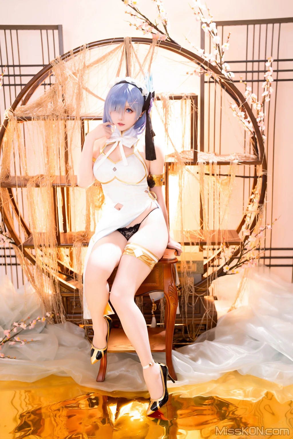 Coser@星之迟迟Hoshilily: 2024年01月计划B 蕾姆旗袍 (76 photos)