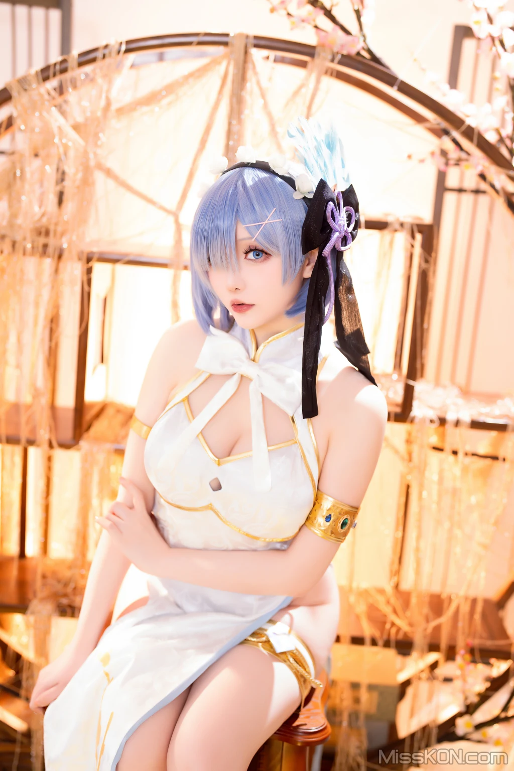 Coser@星之迟迟Hoshilily: 2024年01月计划B 蕾姆旗袍 (76 photos)