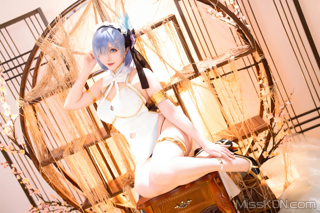 Coser@星之迟迟Hoshilily: 2024年01月计划B 蕾姆旗袍 (76 photos)