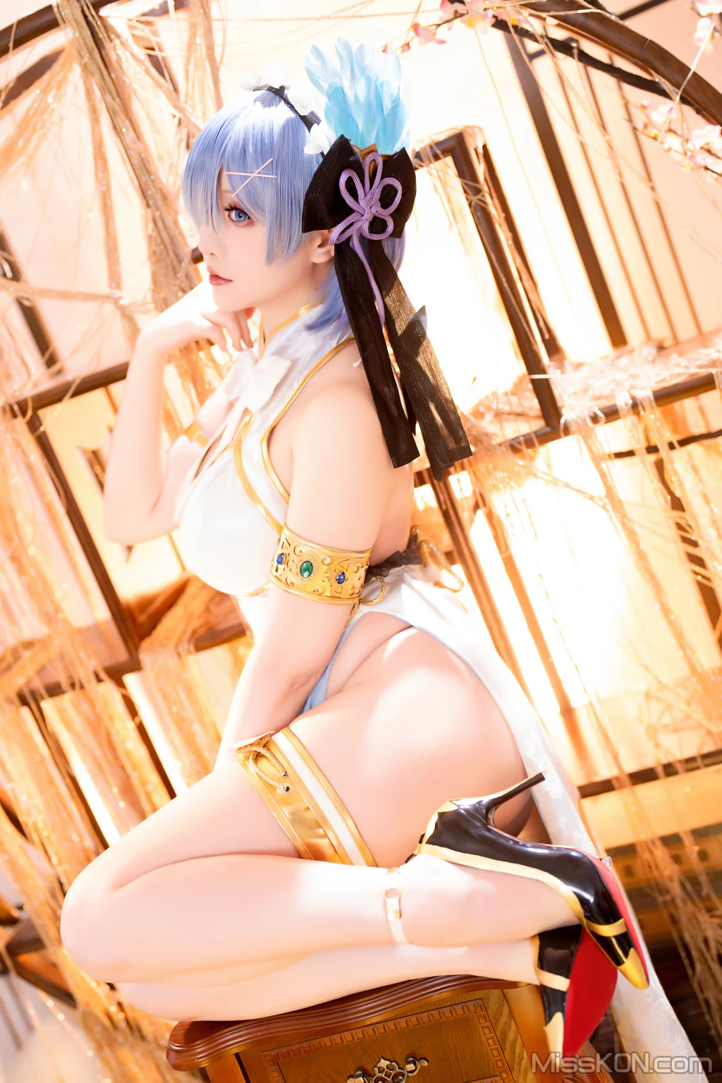Coser@星之迟迟Hoshilily: 2024年01月计划B 蕾姆旗袍 (76 photos)