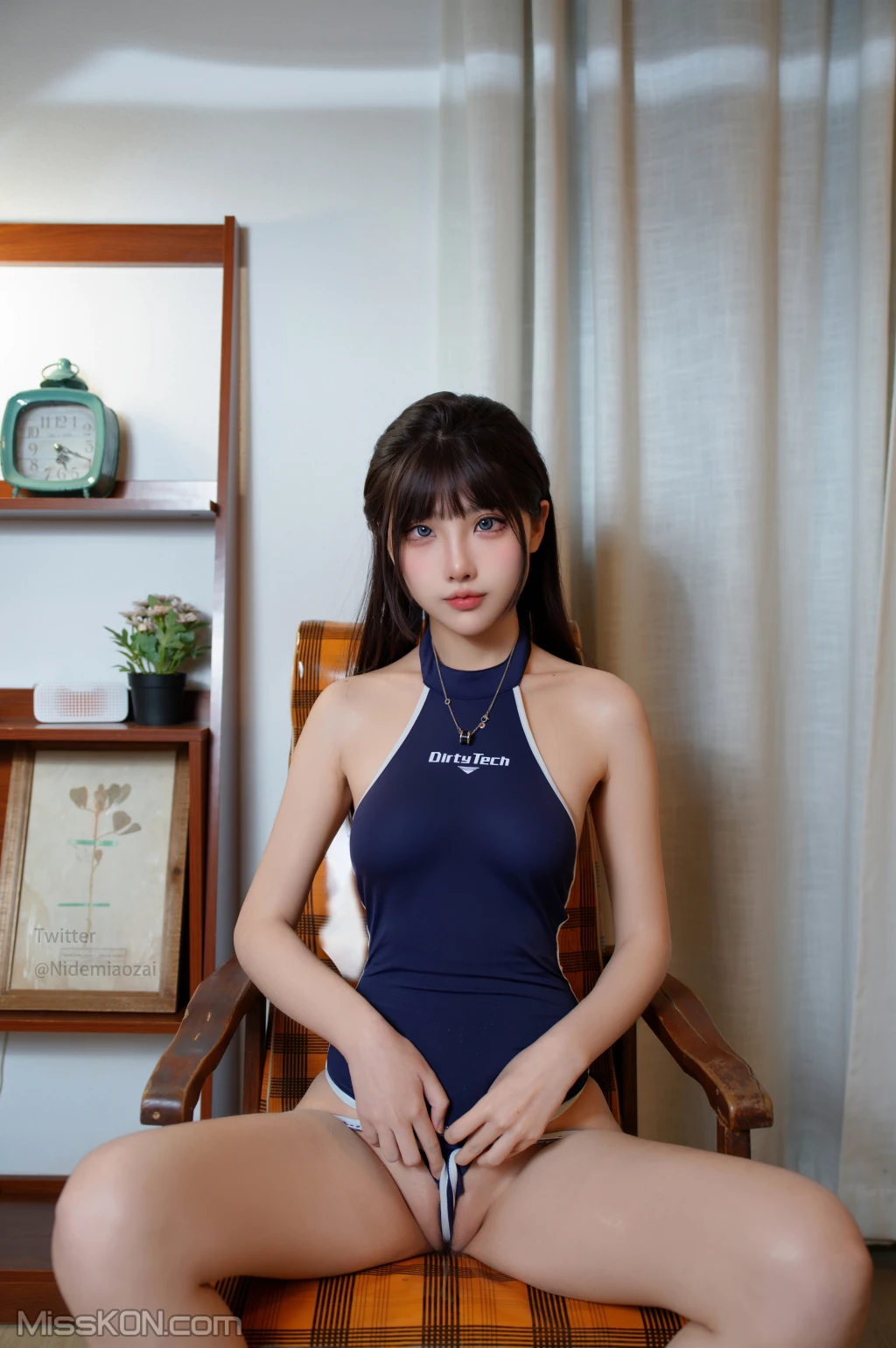 Coser@CatDemon喵崽 (你的喵崽): 水泳部の新人メンバー！水着~ヌード♡ (110 photos)