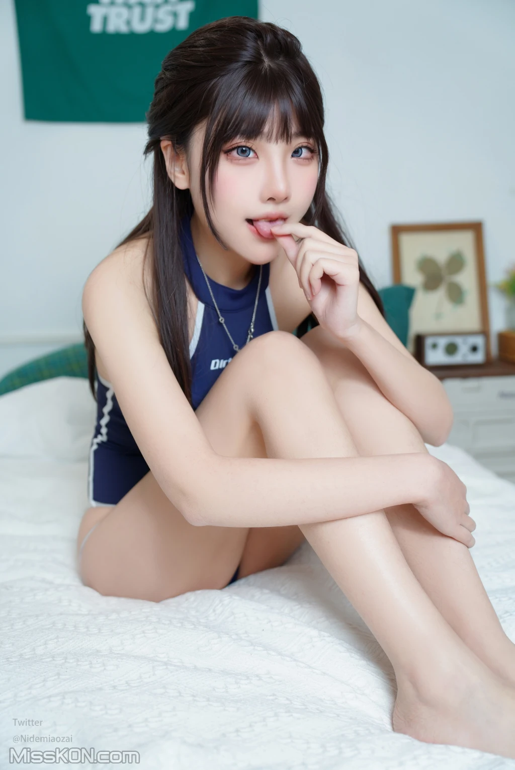 Coser@CatDemon喵崽 (你的喵崽): 水泳部の新人メンバー！水着~ヌード♡ (110 photos)