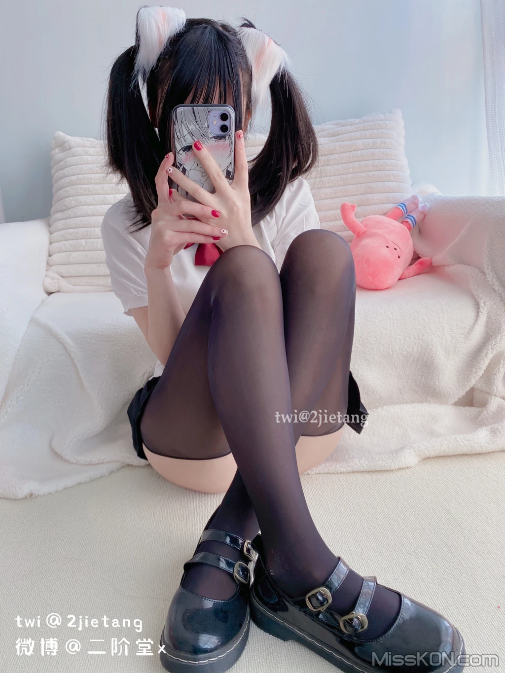 Coser@二阶堂: 猫儿黑丝 (122 photos )