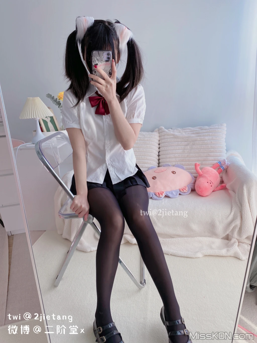 Coser@二阶堂: 猫儿黑丝 (122 photos )