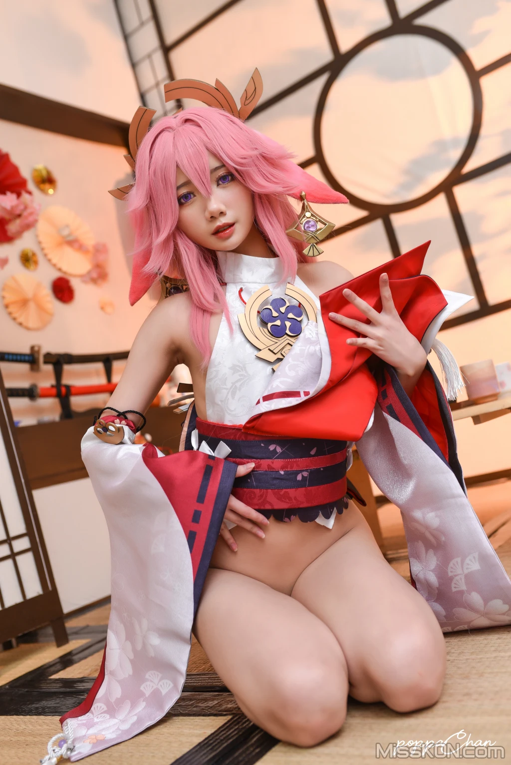 Coser@PoppaChan: Yae Miko (55 photos)