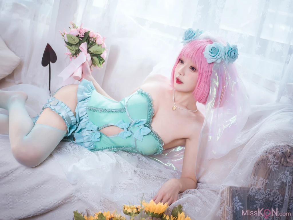Coser@阿包也是兔娘: 王女梦梦 婚纱内衣 (33 photos)