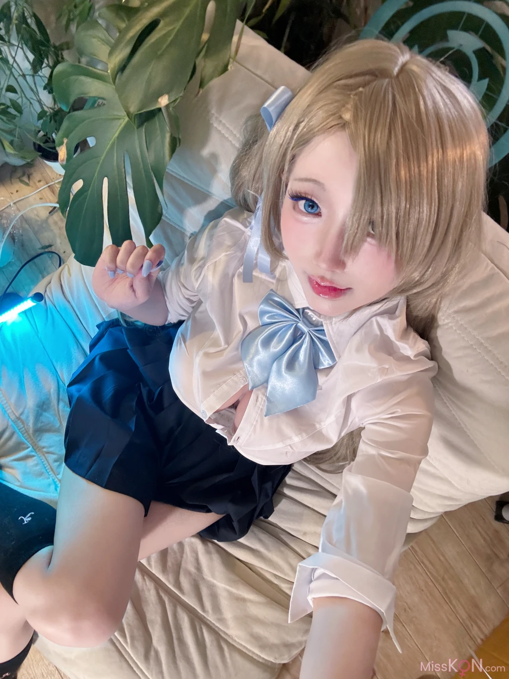 Coser@切切Celia: 明日奈制服自拍 (17 photos + 7 videos)