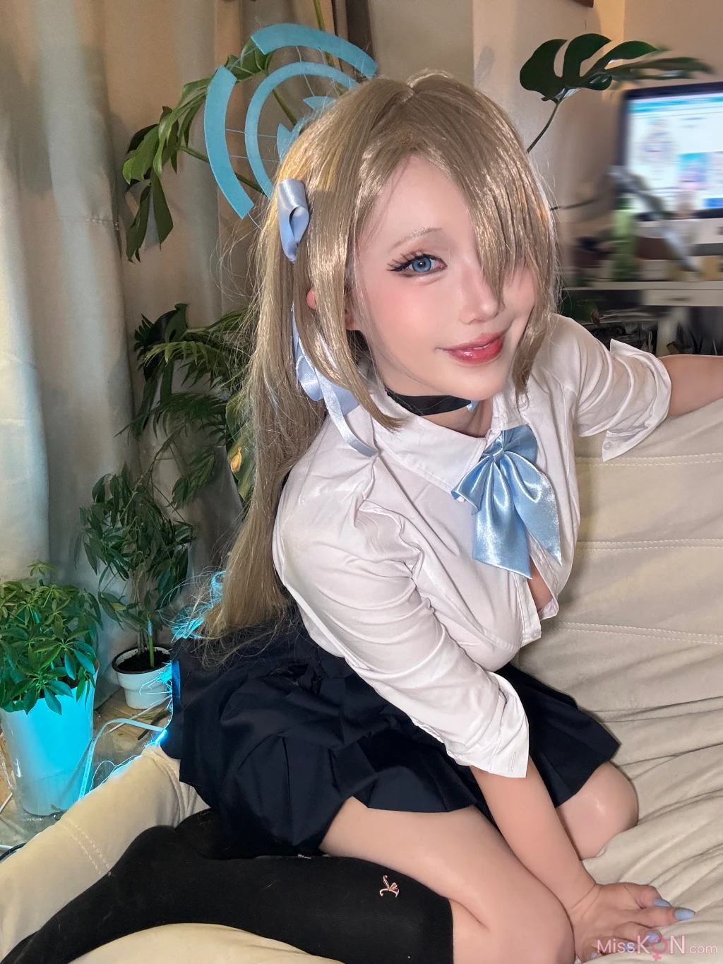 Coser@切切Celia: 明日奈制服自拍 (17 photos + 7 videos)