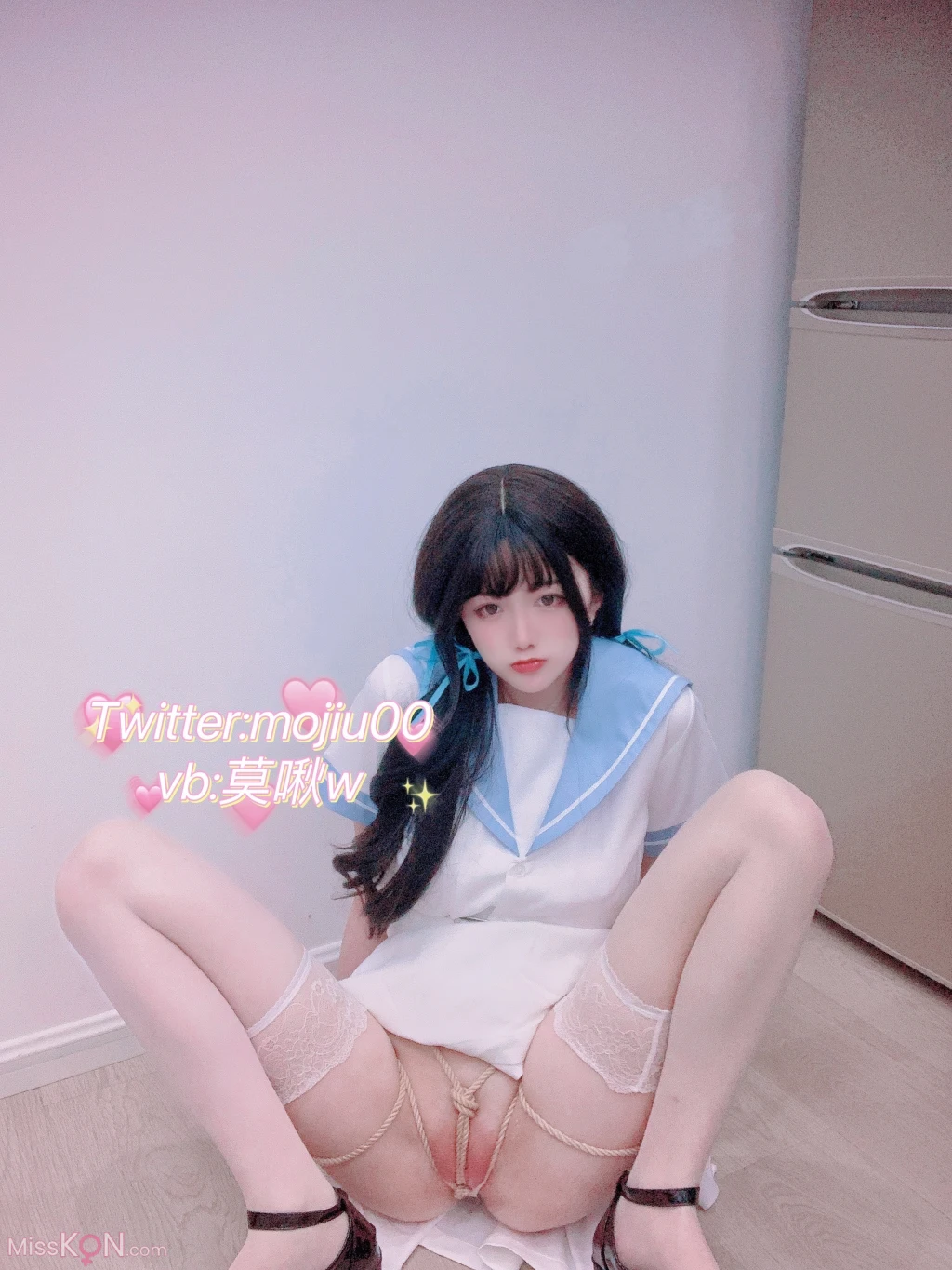 Coser@莫啾w: 蓝色JK束缚 (46 photos)