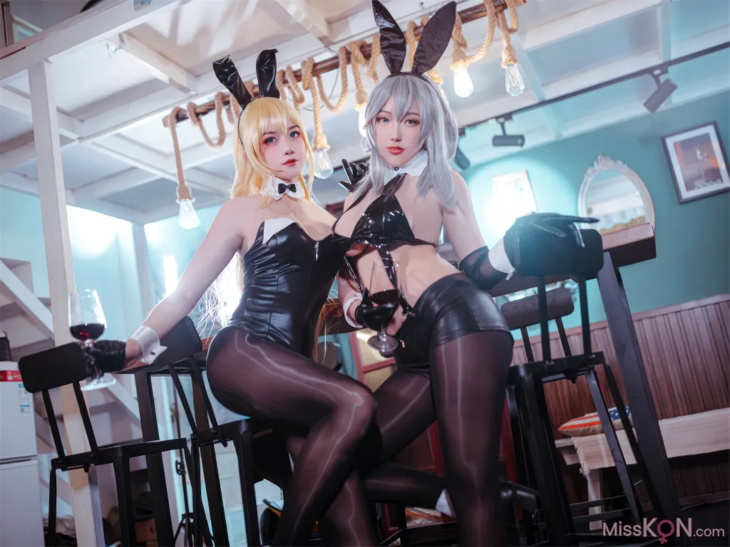 Coser@隼隼子 & 刺青Poi: 碧蓝航线 北卡罗来纳 华盛顿 兔女郎 (40 photos)