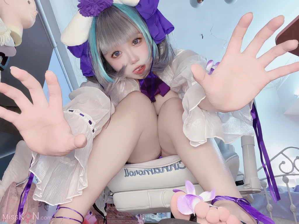 Coser@贞子蜜桃: 碧蓝航线 柴郡泳装 (60 photos )
