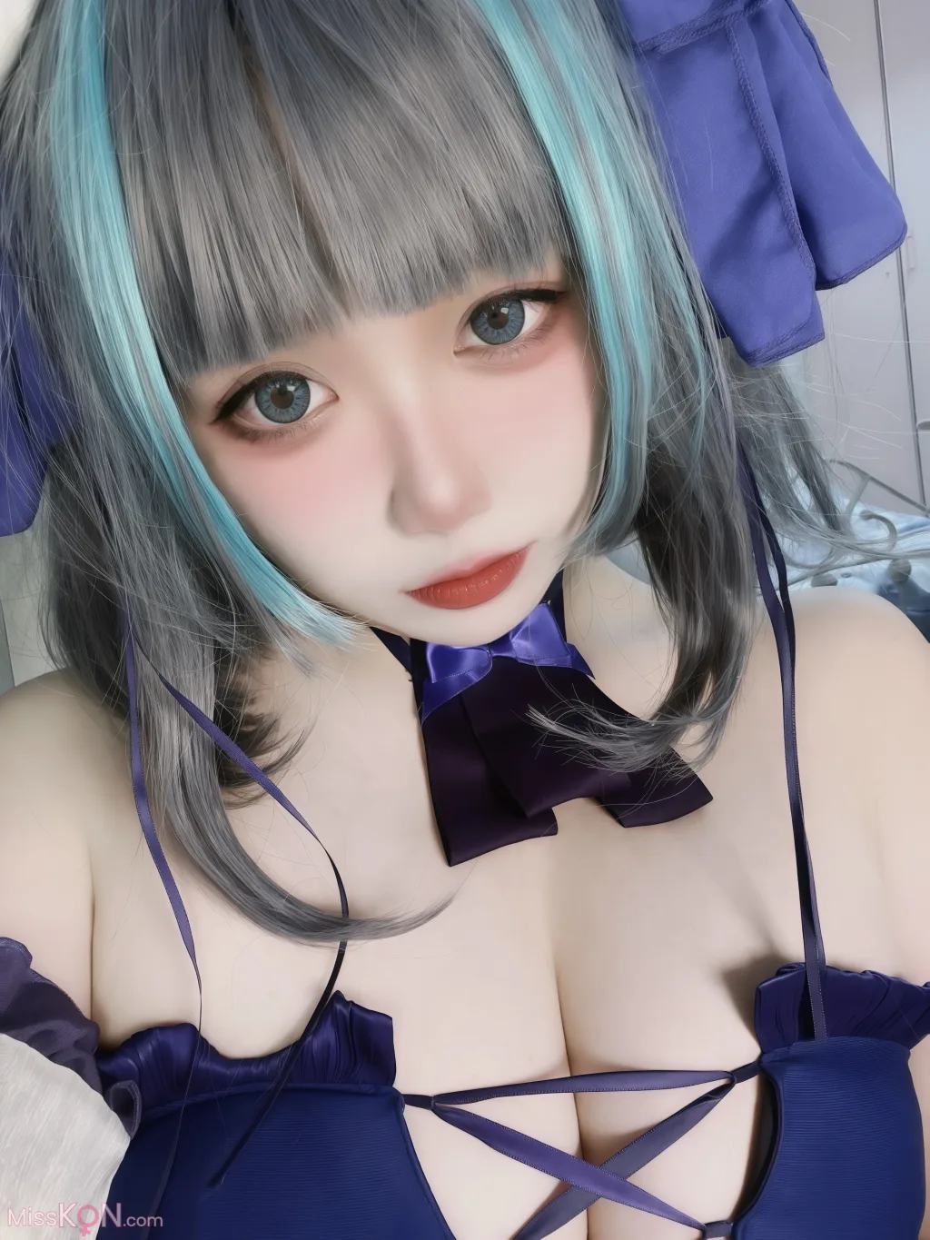 Coser@贞子蜜桃: 碧蓝航线 柴郡泳装 (60 photos )