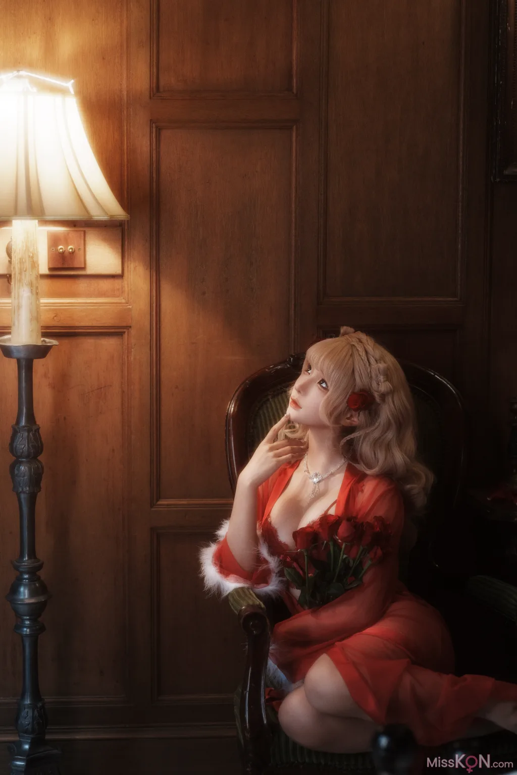 Coser@蠢沫沫 (chunmomo): 黑红纱裙 (39 photos)
