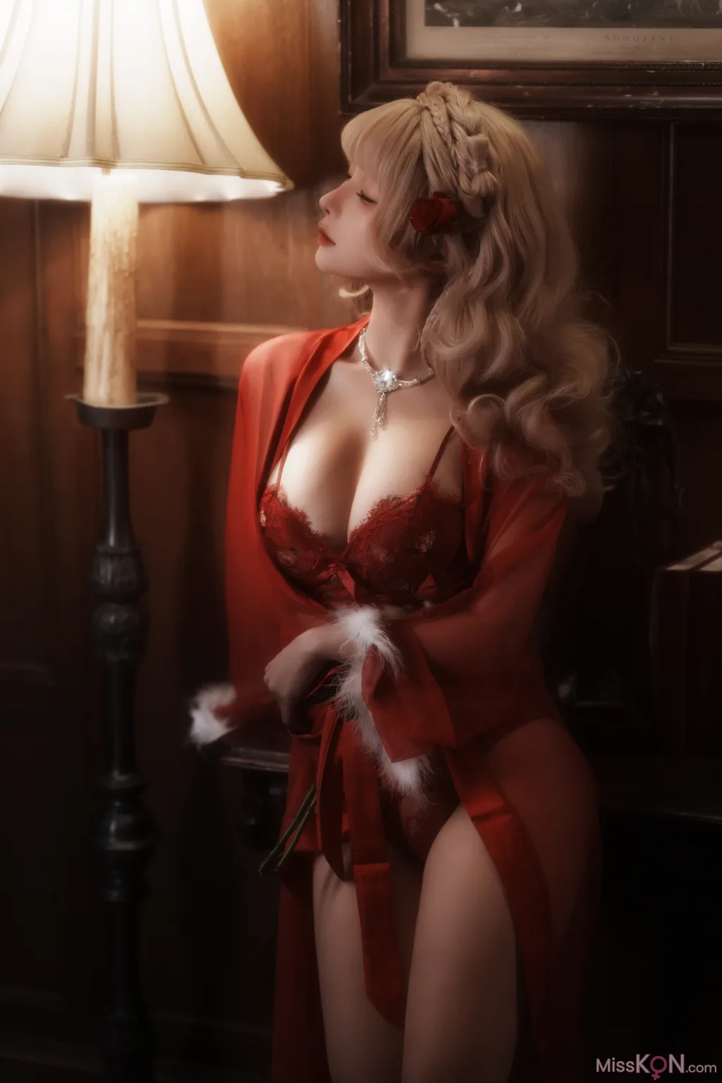 Coser@蠢沫沫 (chunmomo): 黑红纱裙 (39 photos)
