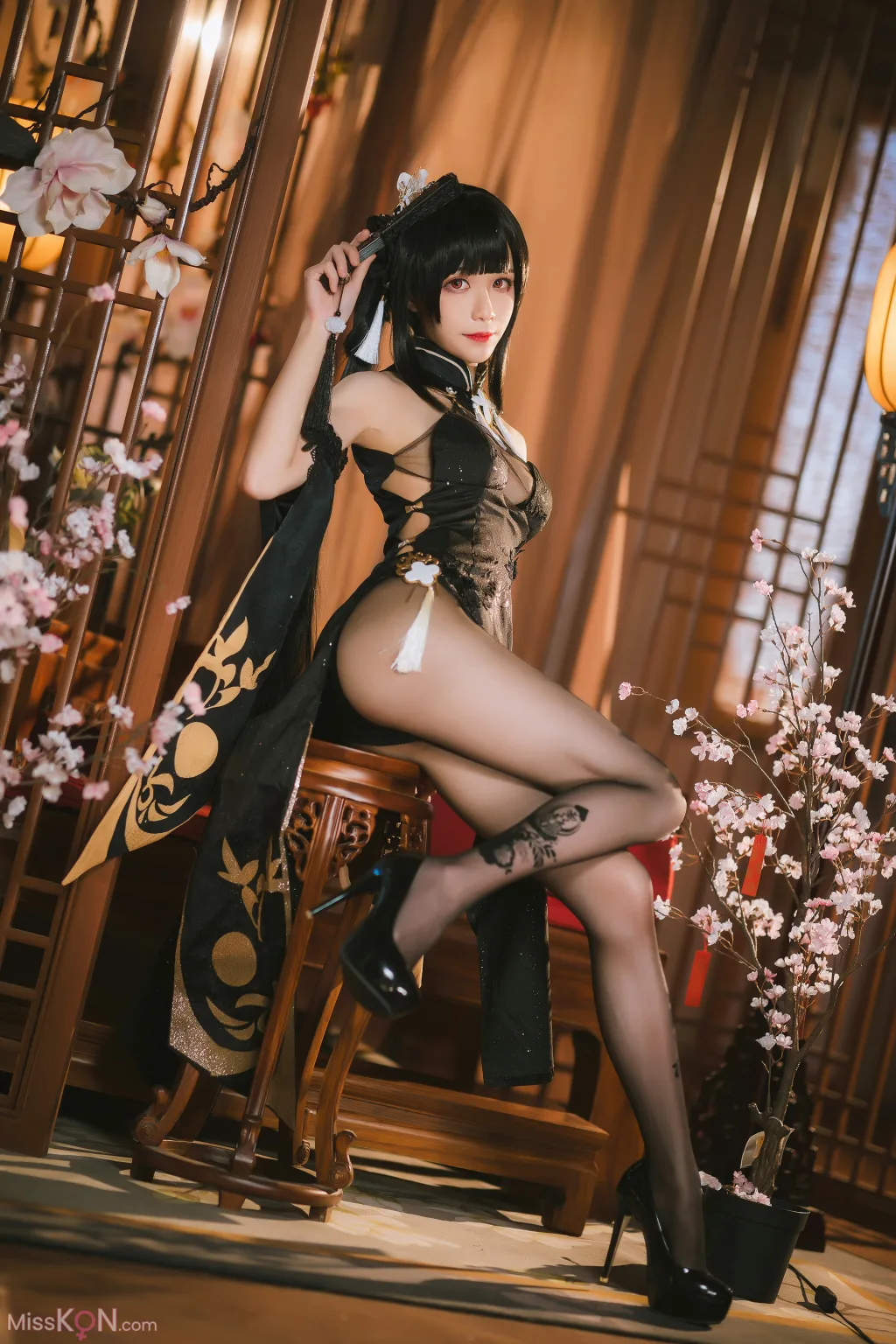 Coser@Tomoyo酱: 碧蓝航线 镇海旗袍 (27 ảnh)