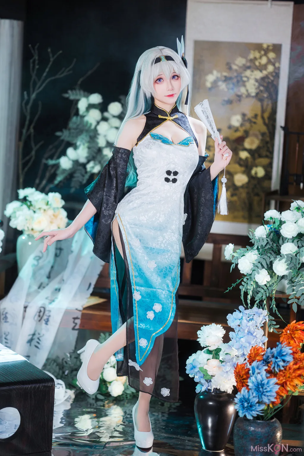 Coser@Tomoyo酱: 星穹铁道 流萤旗袍 (24 photos)