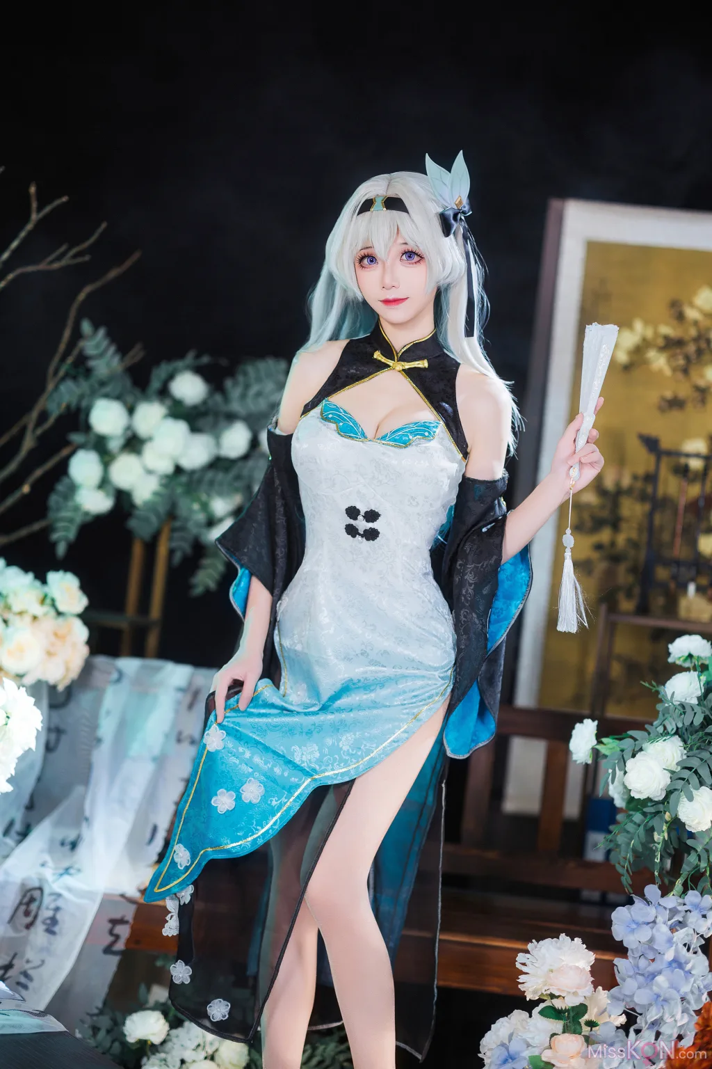 Coser@Tomoyo酱: 星穹铁道 流萤旗袍 (24 photos)