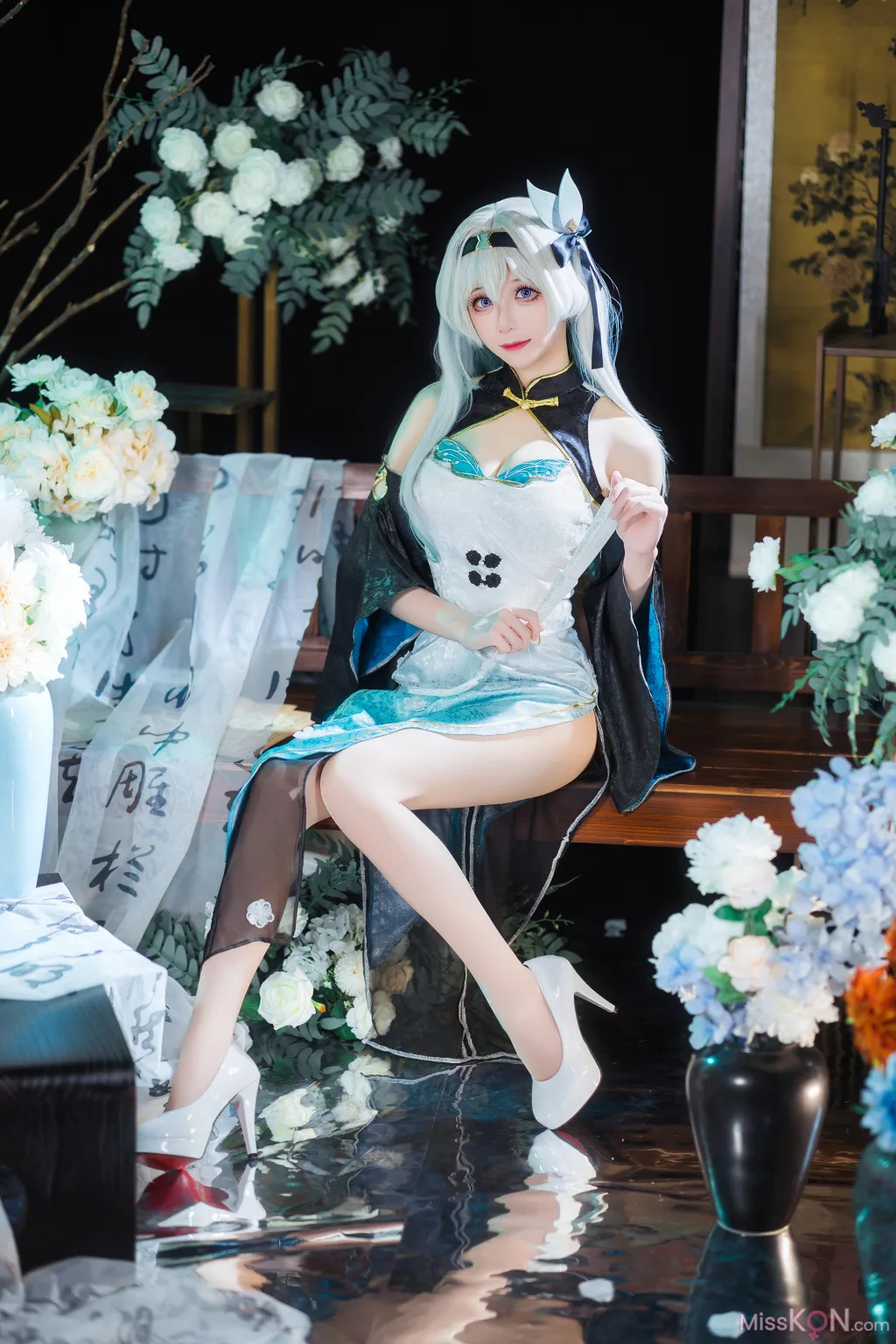 Coser@Tomoyo酱: 星穹铁道 流萤旗袍 (24 photos)