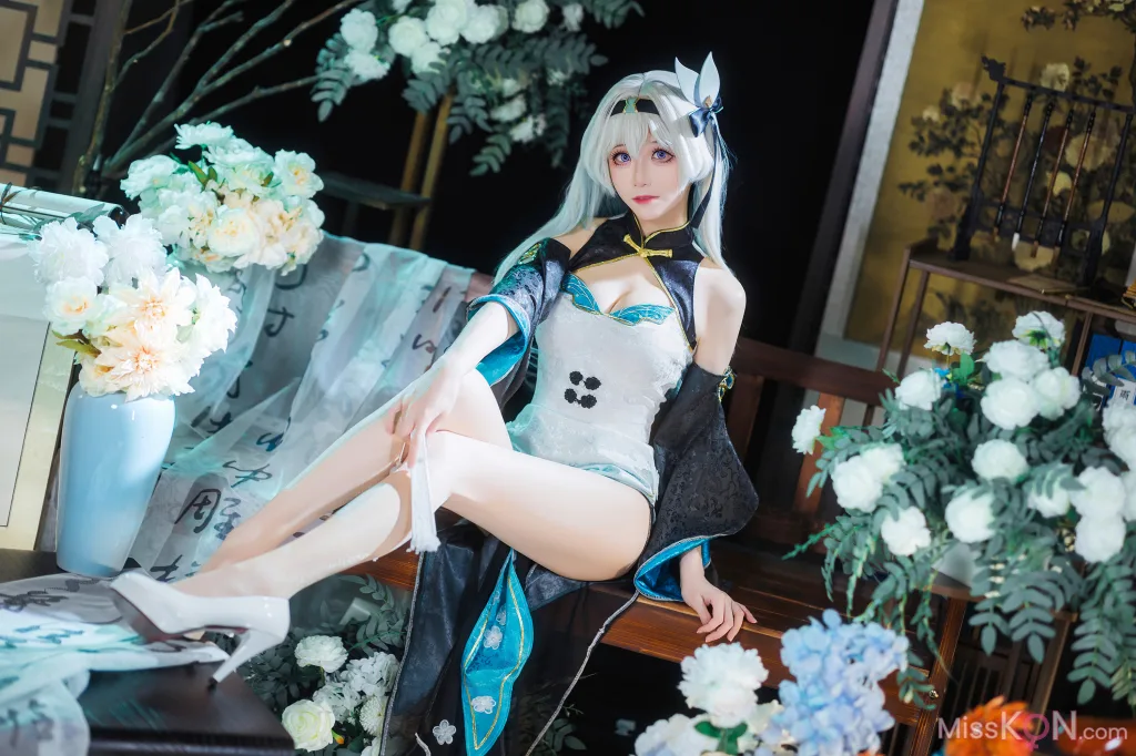 Coser@Tomoyo酱: 星穹铁道 流萤旗袍 (24 photos)