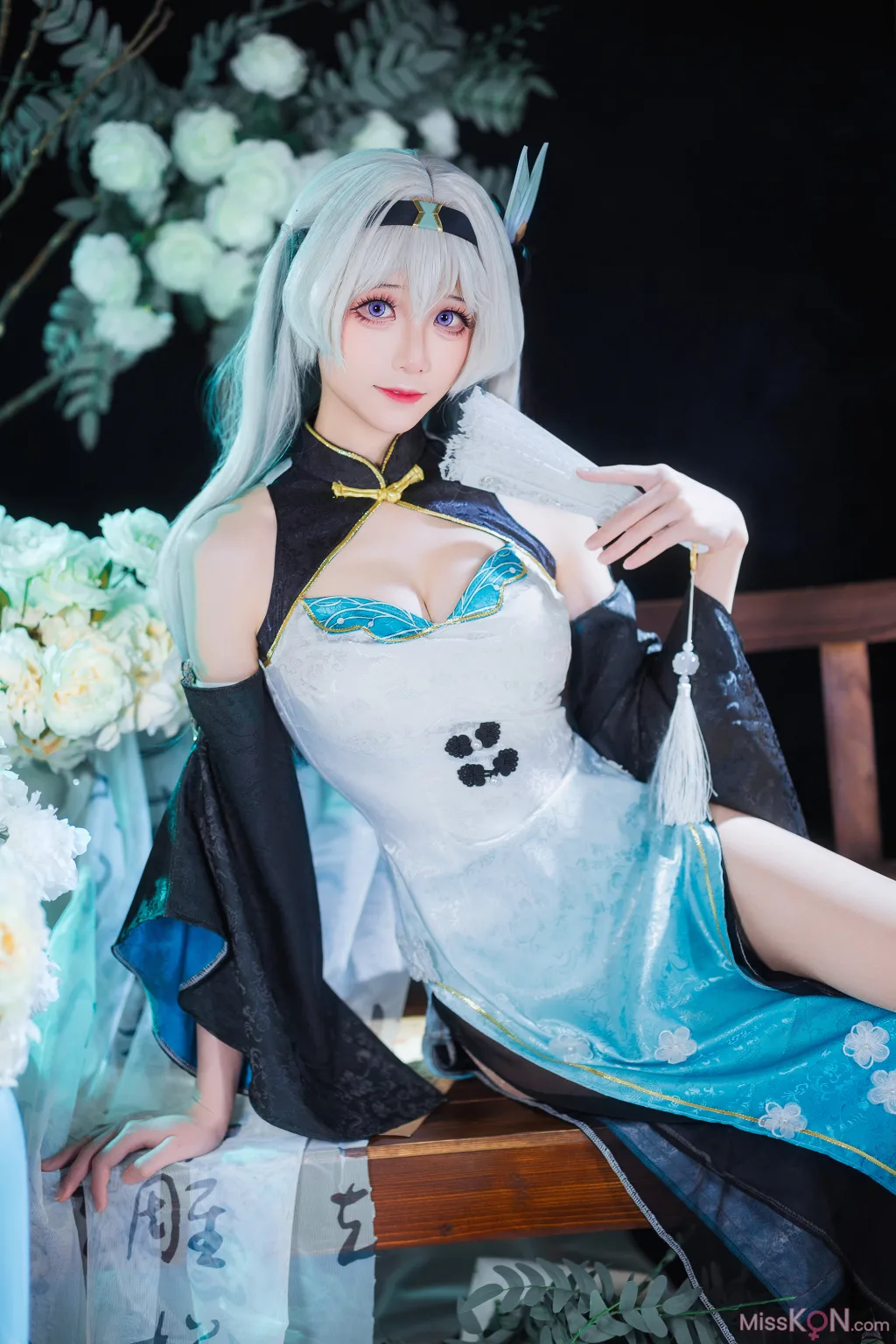 Coser@Tomoyo酱: 星穹铁道 流萤旗袍 (24 photos)