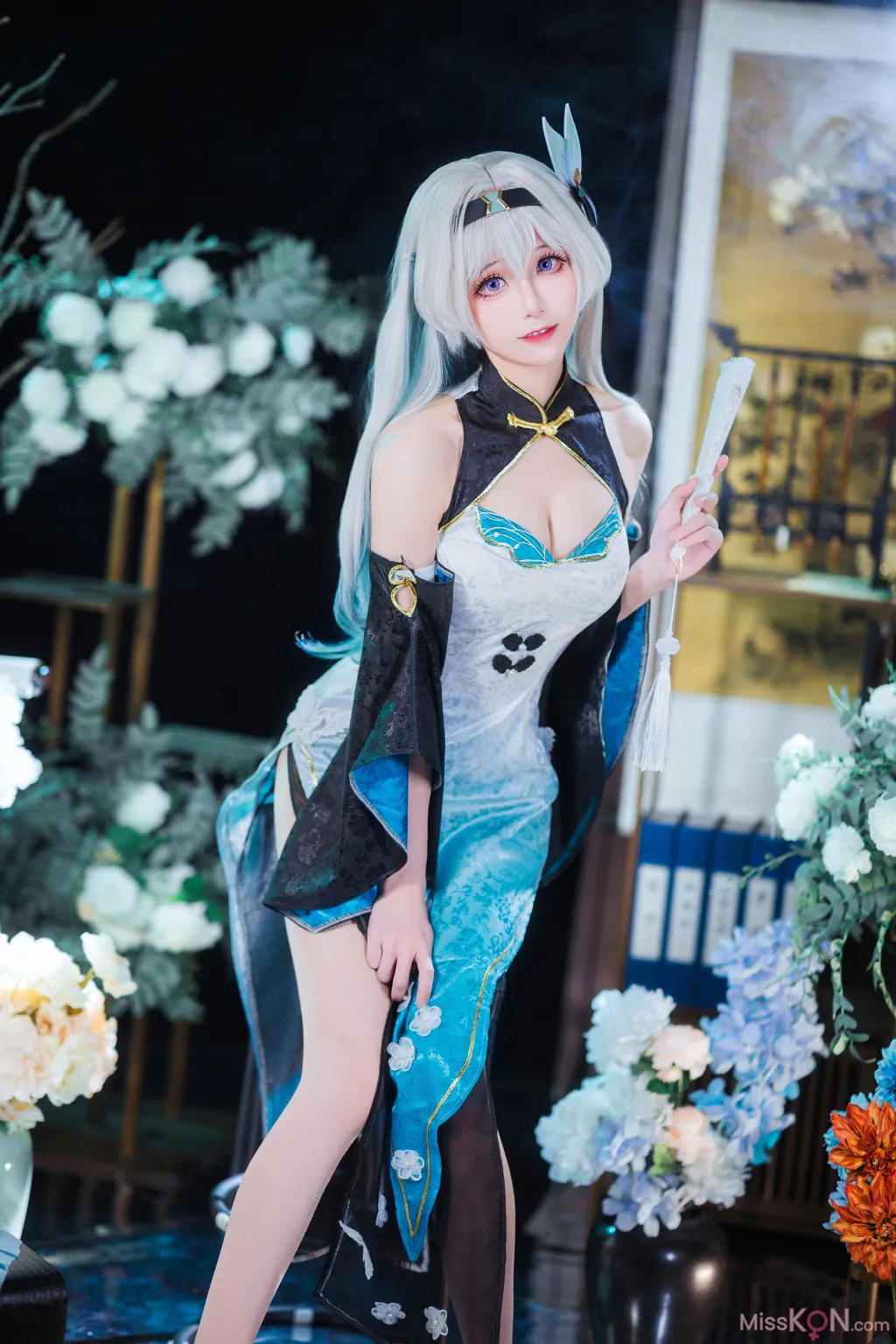 Coser@Tomoyo酱: 星穹铁道 流萤旗袍 (24 photos)