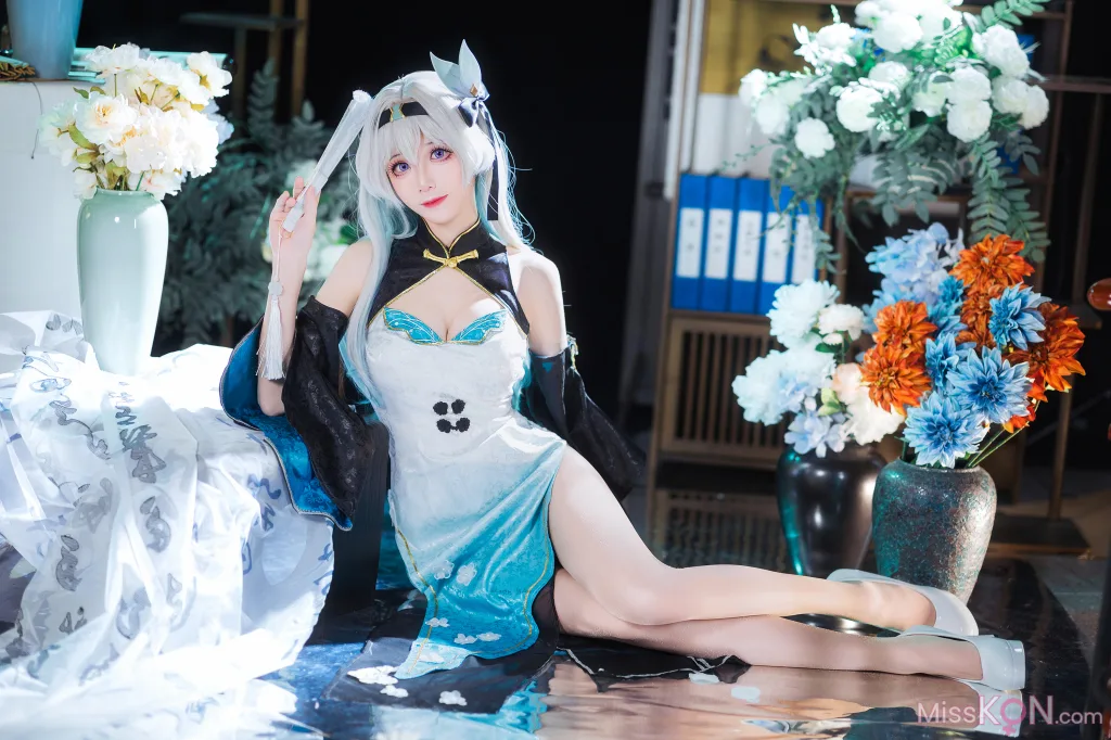 Coser@Tomoyo酱: 星穹铁道 流萤旗袍 (24 photos)