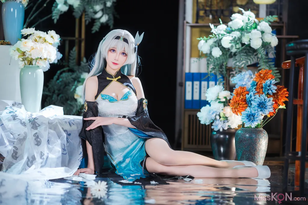 Coser@Tomoyo酱: 星穹铁道 流萤旗袍 (24 photos)