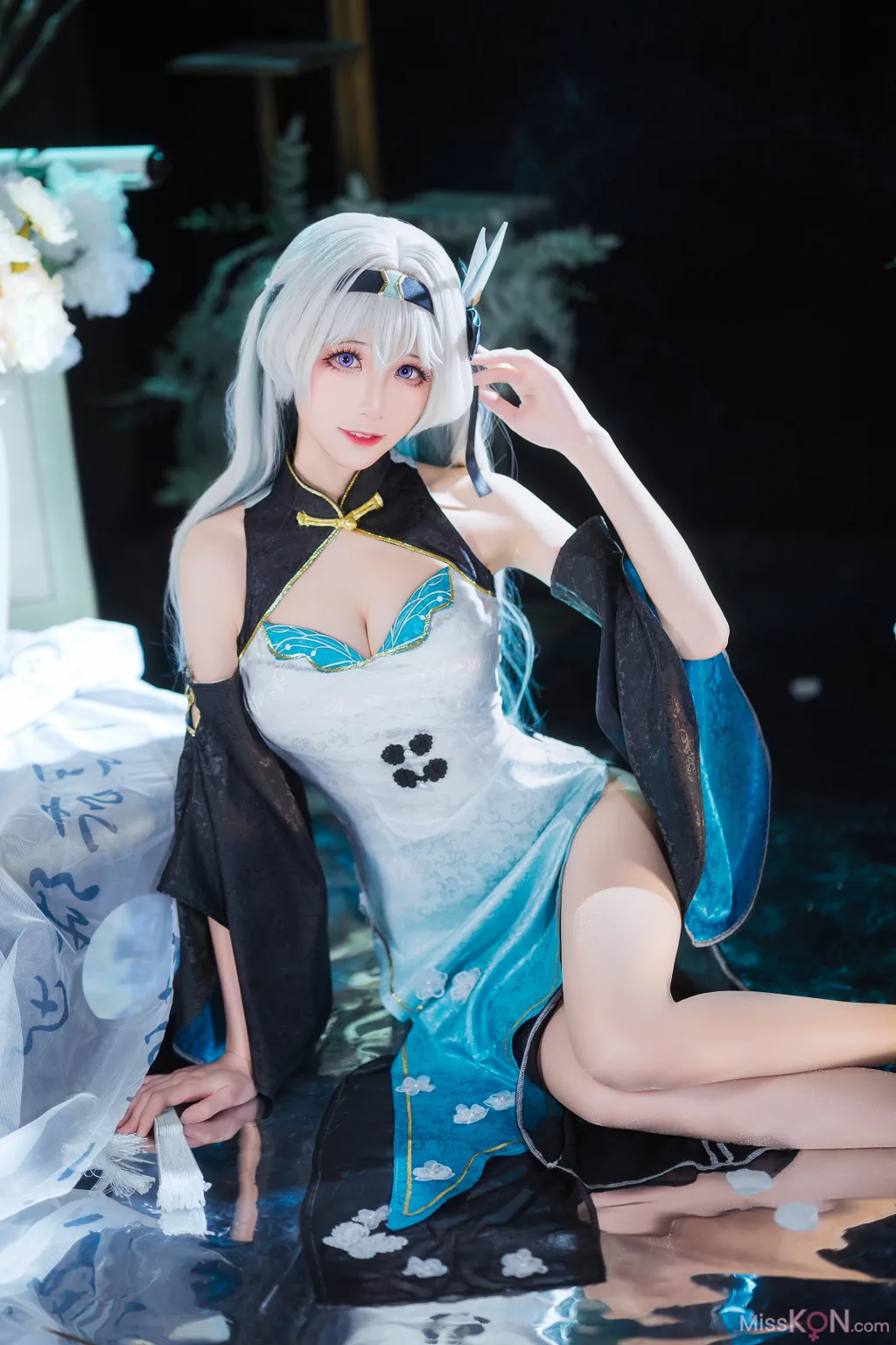 Coser@Tomoyo酱: 星穹铁道 流萤旗袍 (24 photos)