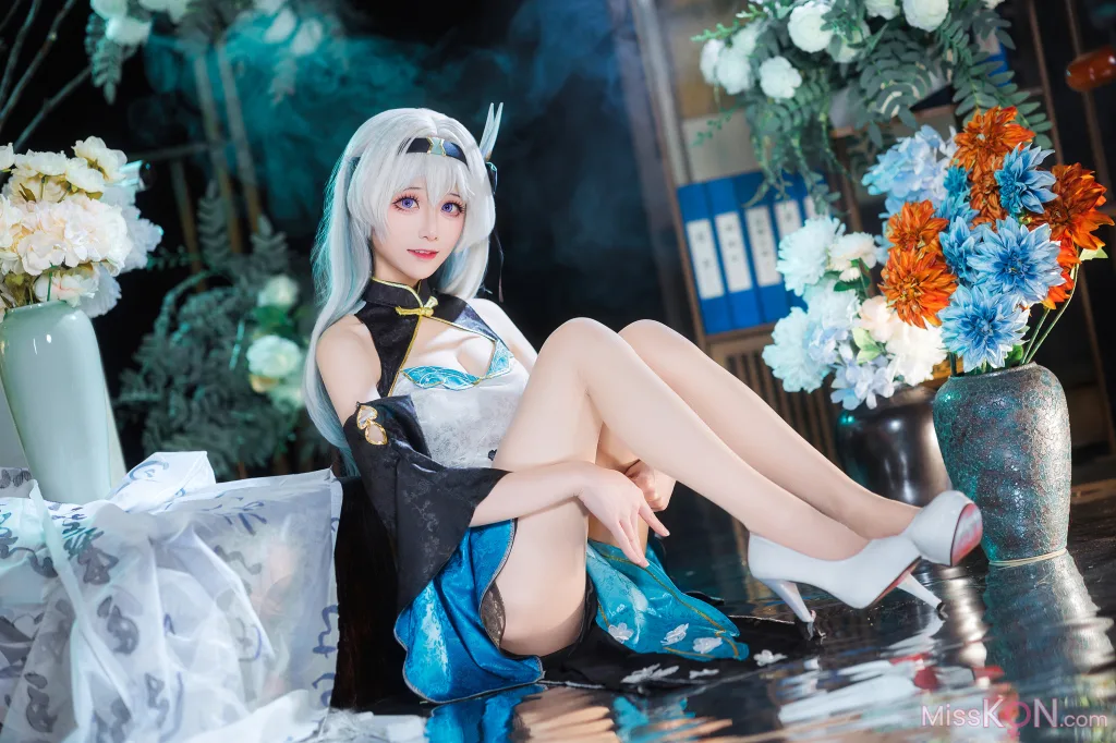 Coser@Tomoyo酱: 星穹铁道 流萤旗袍 (24 photos)