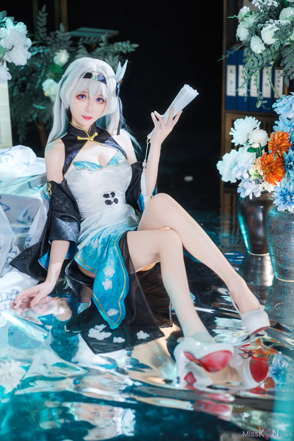 Coser@Tomoyo酱: 星穹铁道 流萤旗袍 (24 photos)