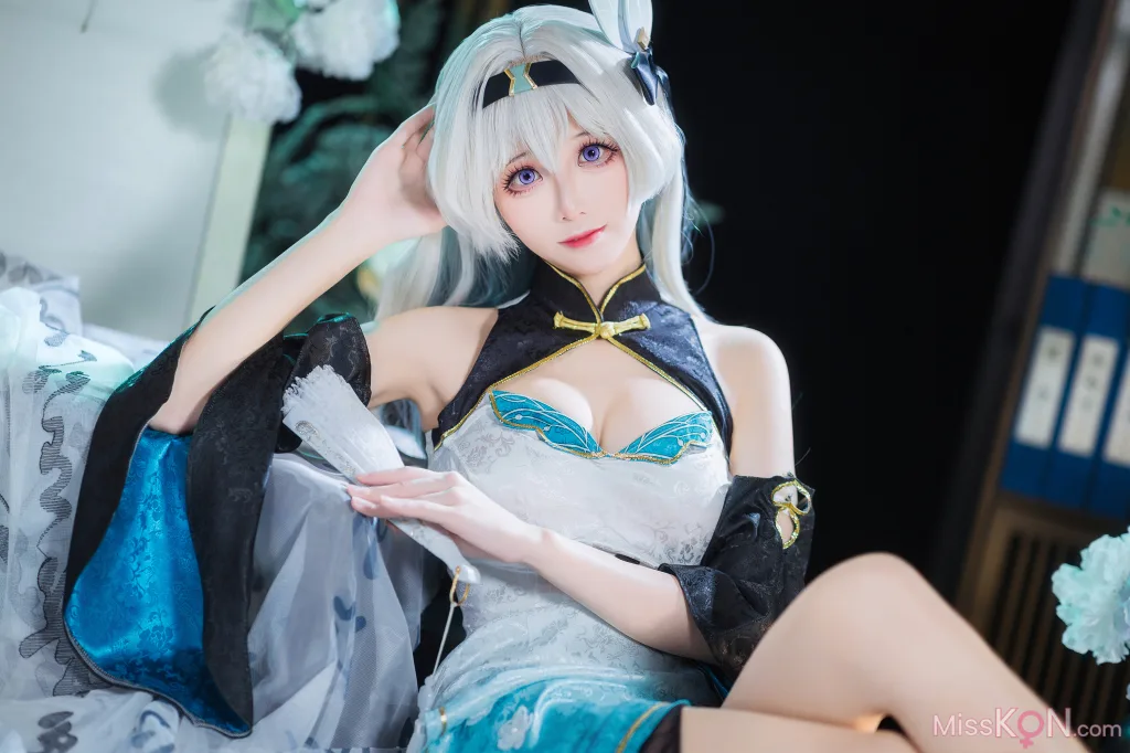 Coser@Tomoyo酱: 星穹铁道 流萤旗袍 (24 photos)