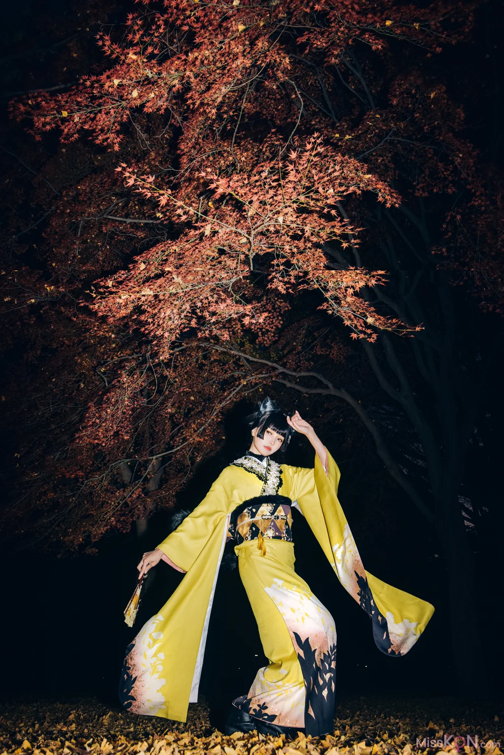 Coser@Ely_eee (ElyEE子): Ginkgo Black Cat 銀杏黑貓 (23 photos + 1 video)