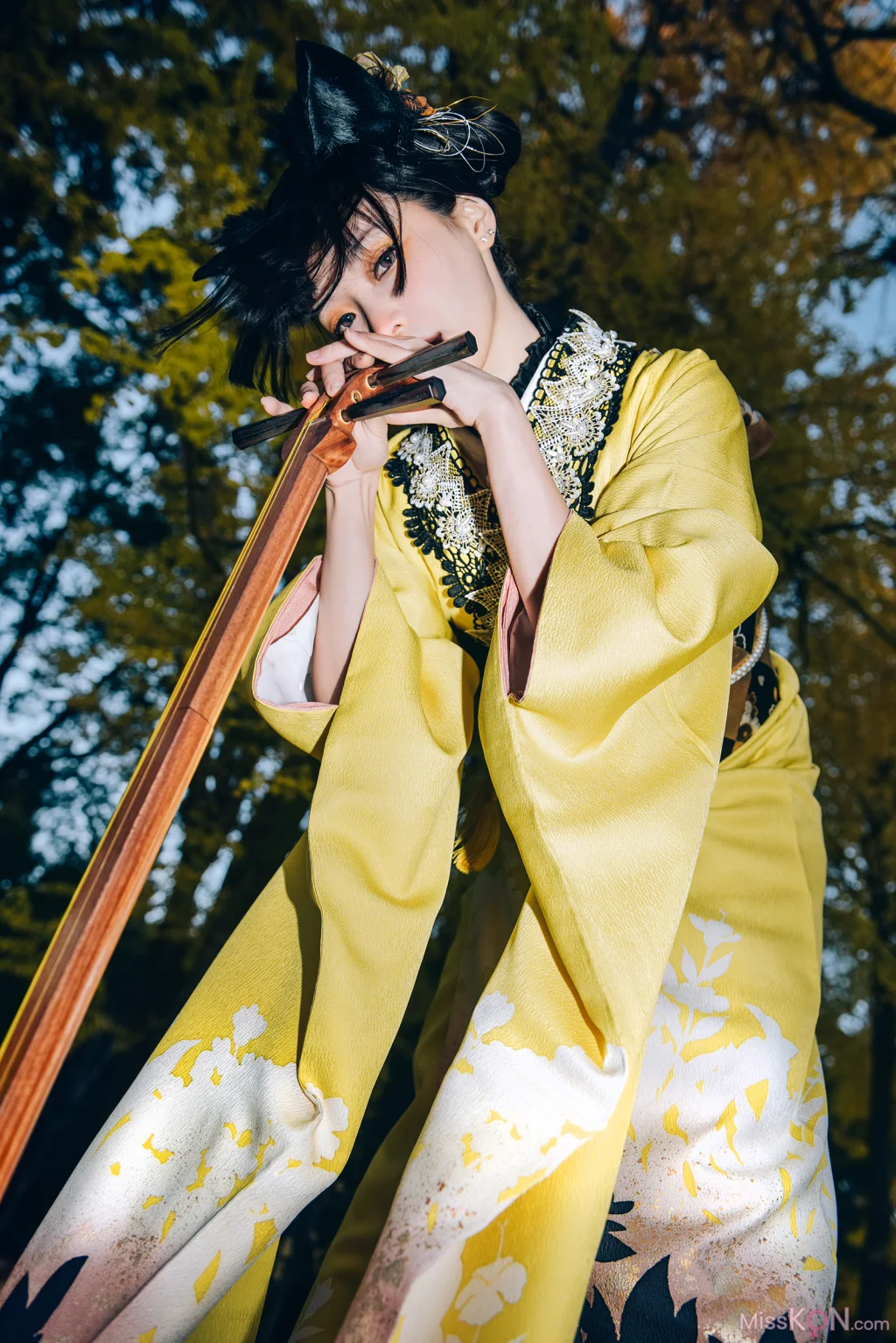 Coser@Ely_eee (ElyEE子): Ginkgo Black Cat 銀杏黑貓 (23 photos + 1 video)